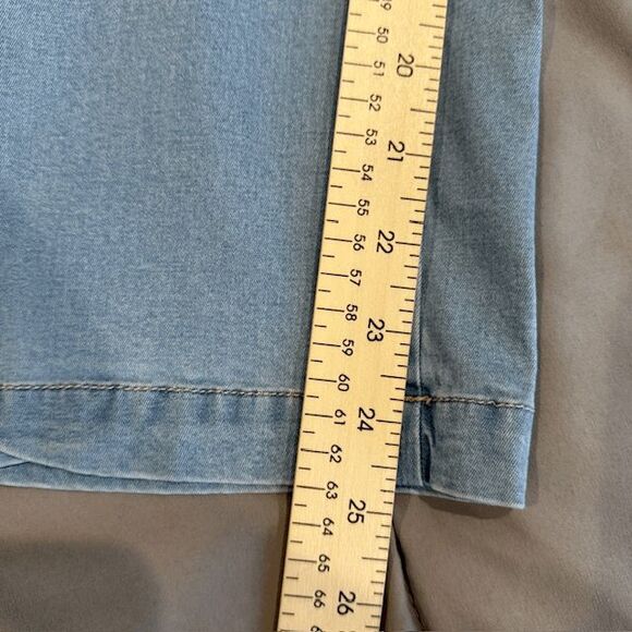 NYDY Jamie Chambray Relaxed Ankle Pants Drawstring Elastic Waist Size 2 - Picture 12 of 14